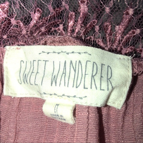 NWOT Sweet Wanderer BOHO mauve blouse - Picture 8 of 8